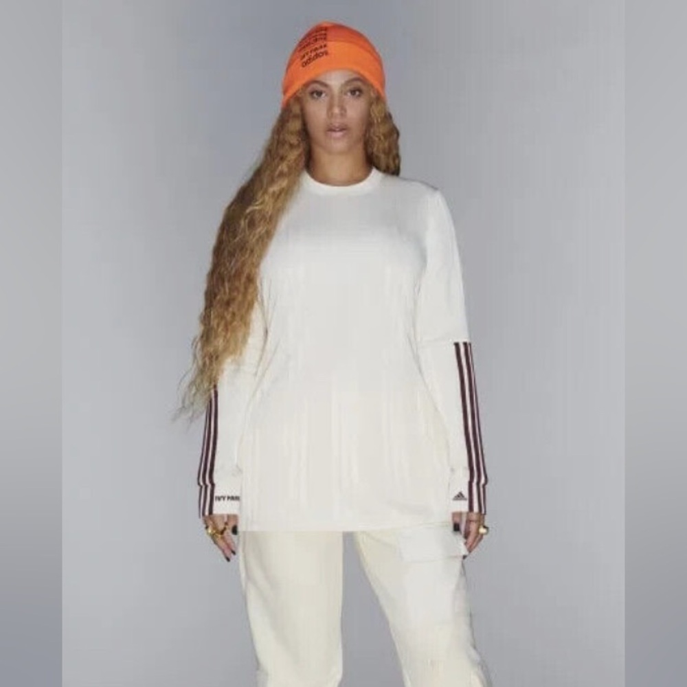 IVY PARK X ADIDAS Long Sleeve Soccer Jersey In Ecru Size L